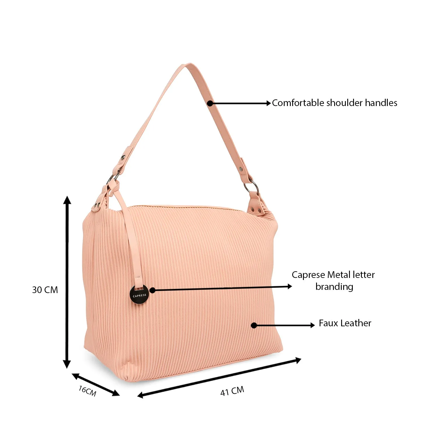 Caprese Symona Large Blush Hobo Bag