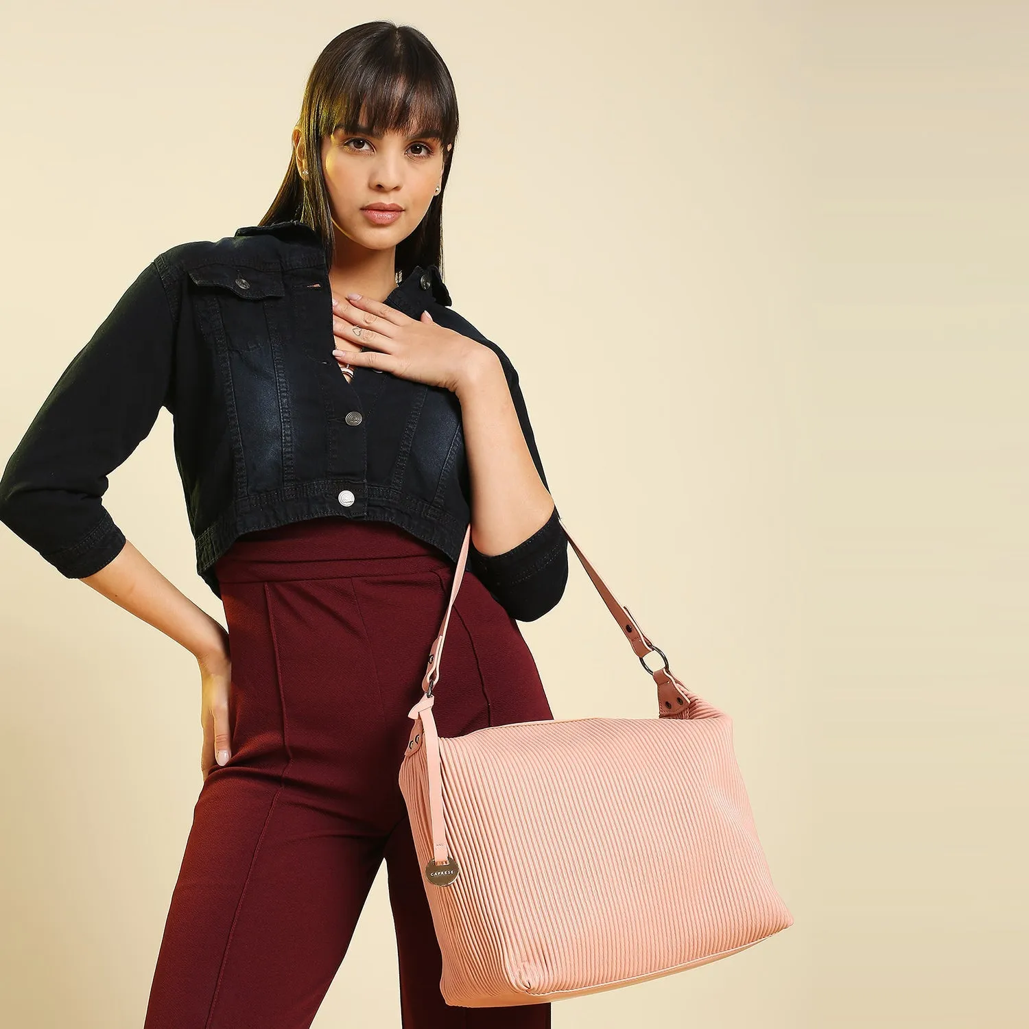 Caprese Symona Large Blush Hobo Bag
