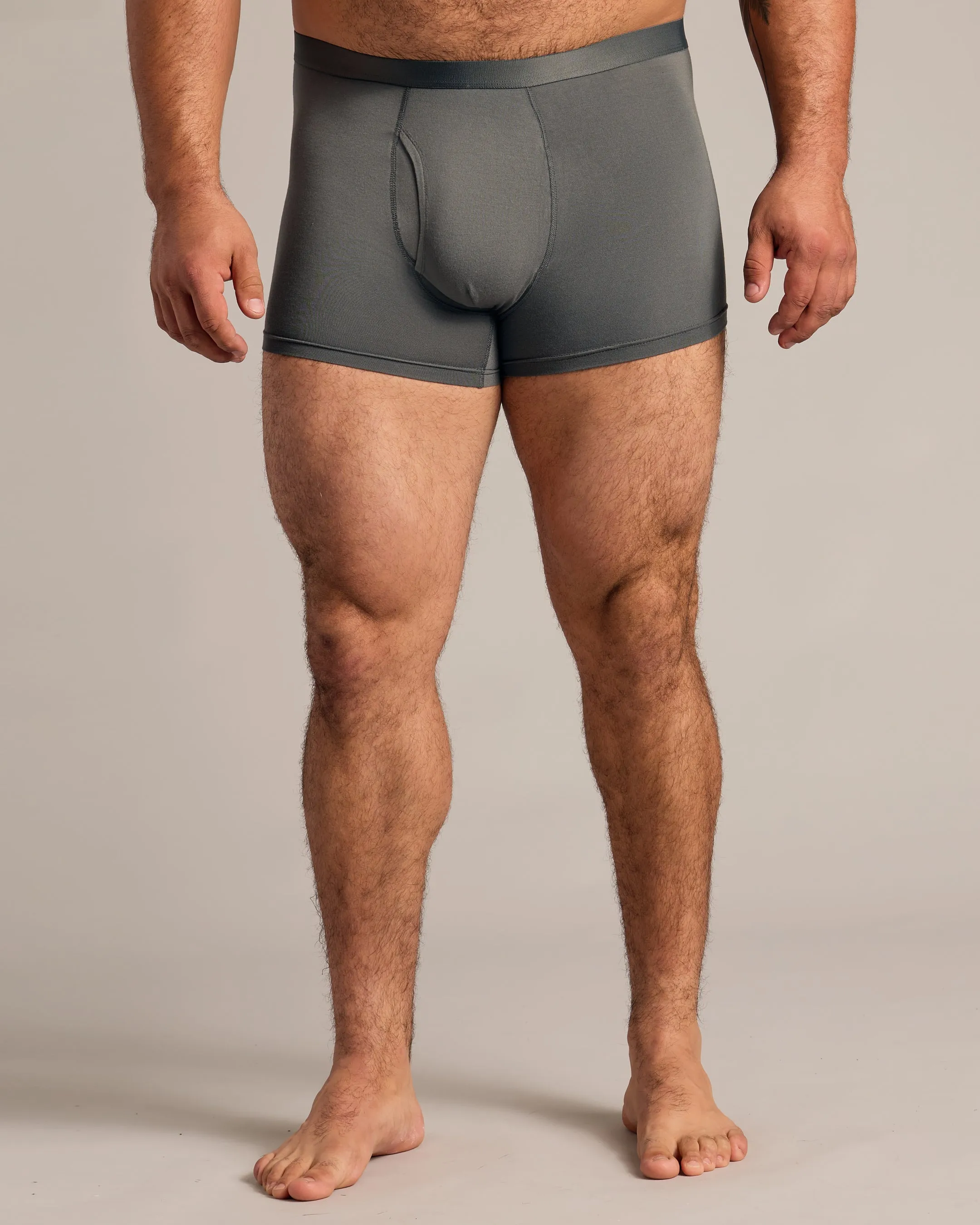 Carbon Boxer Trunks W/ Fly 6-Pack
