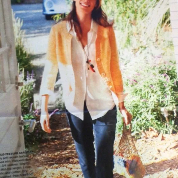 Cardigan Sweater Sz SP J.Jill Double Texture Butto