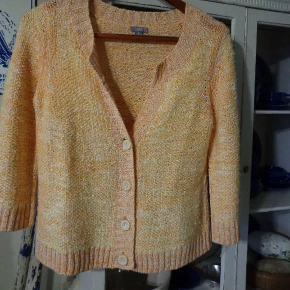 Cardigan Sweater Sz SP J.Jill Double Texture Butto