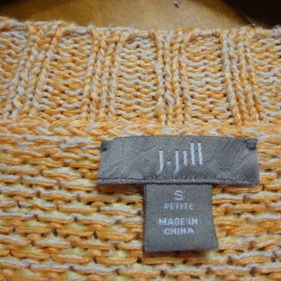 Cardigan Sweater Sz SP J.Jill Double Texture Butto