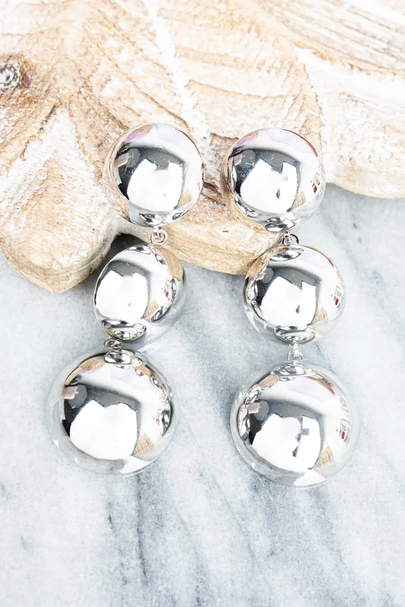 Carina Bubble Silvertone Earrings
