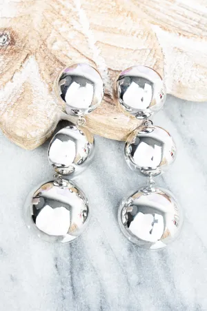 Carina Bubble Silvertone Earrings