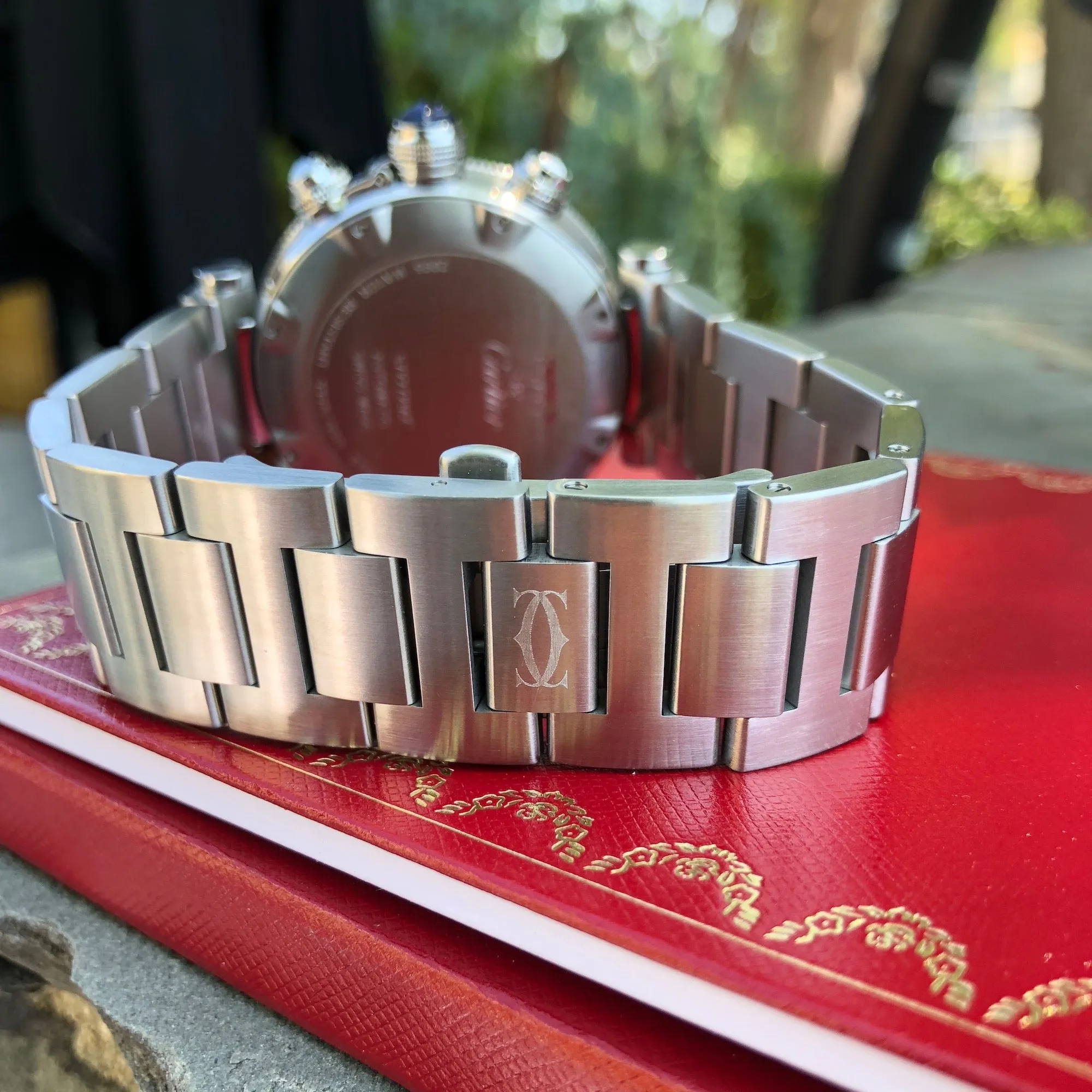 Cartier Pasha Seatimer Chronograph W31089M7 Steel Automatic 42mm Wristwatch Box & Papers