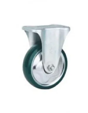 Castor Wheel Green PU Rigid 130mm