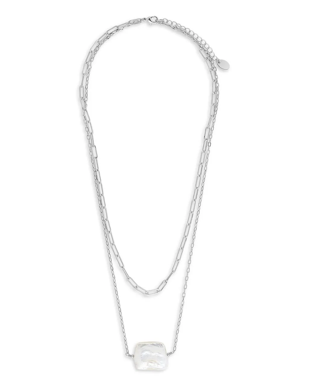 Chain Link and Pearl Layered Necklace