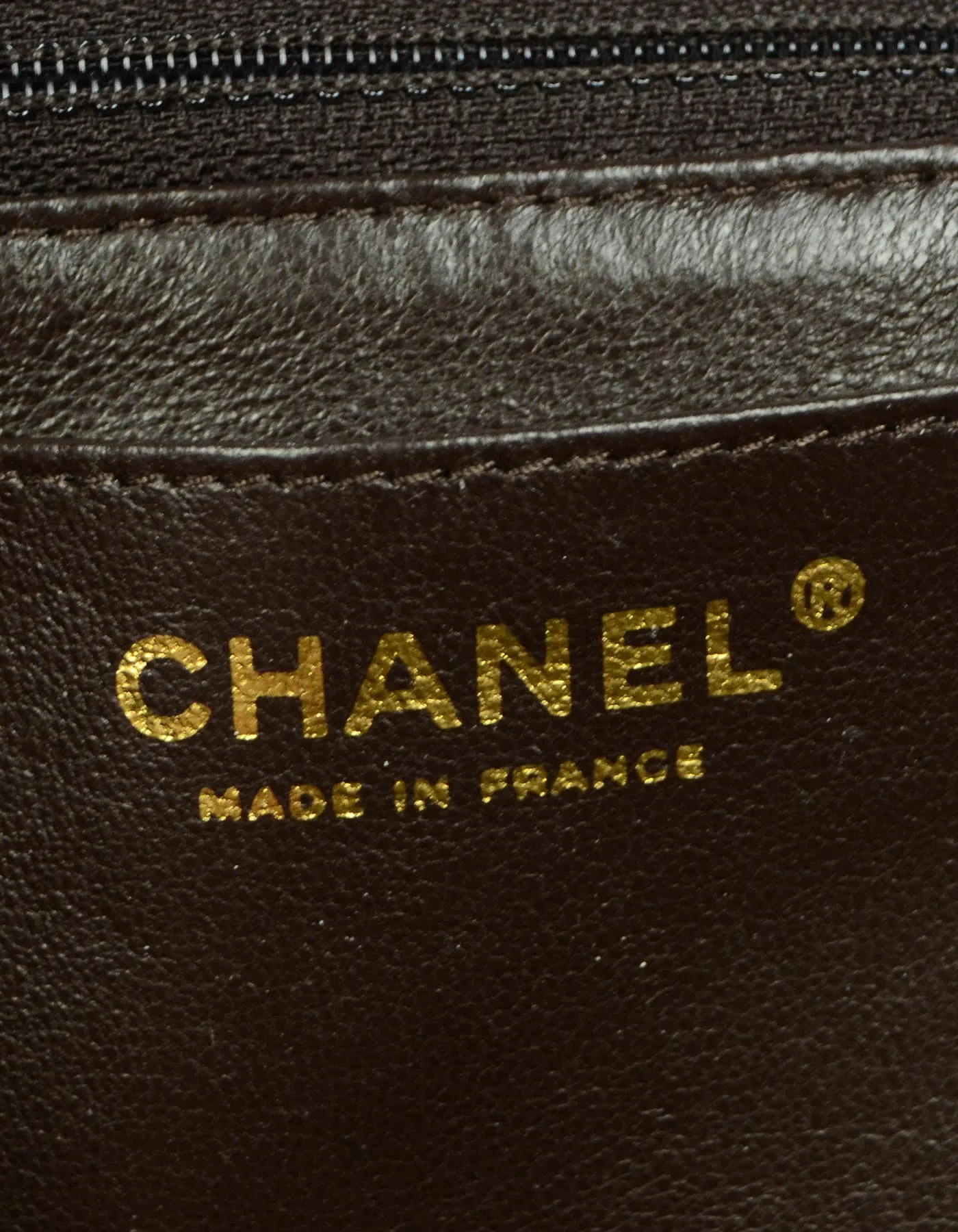 Chanel Brown Lambskin Quilted Single Flap Jumbo Classic Bag