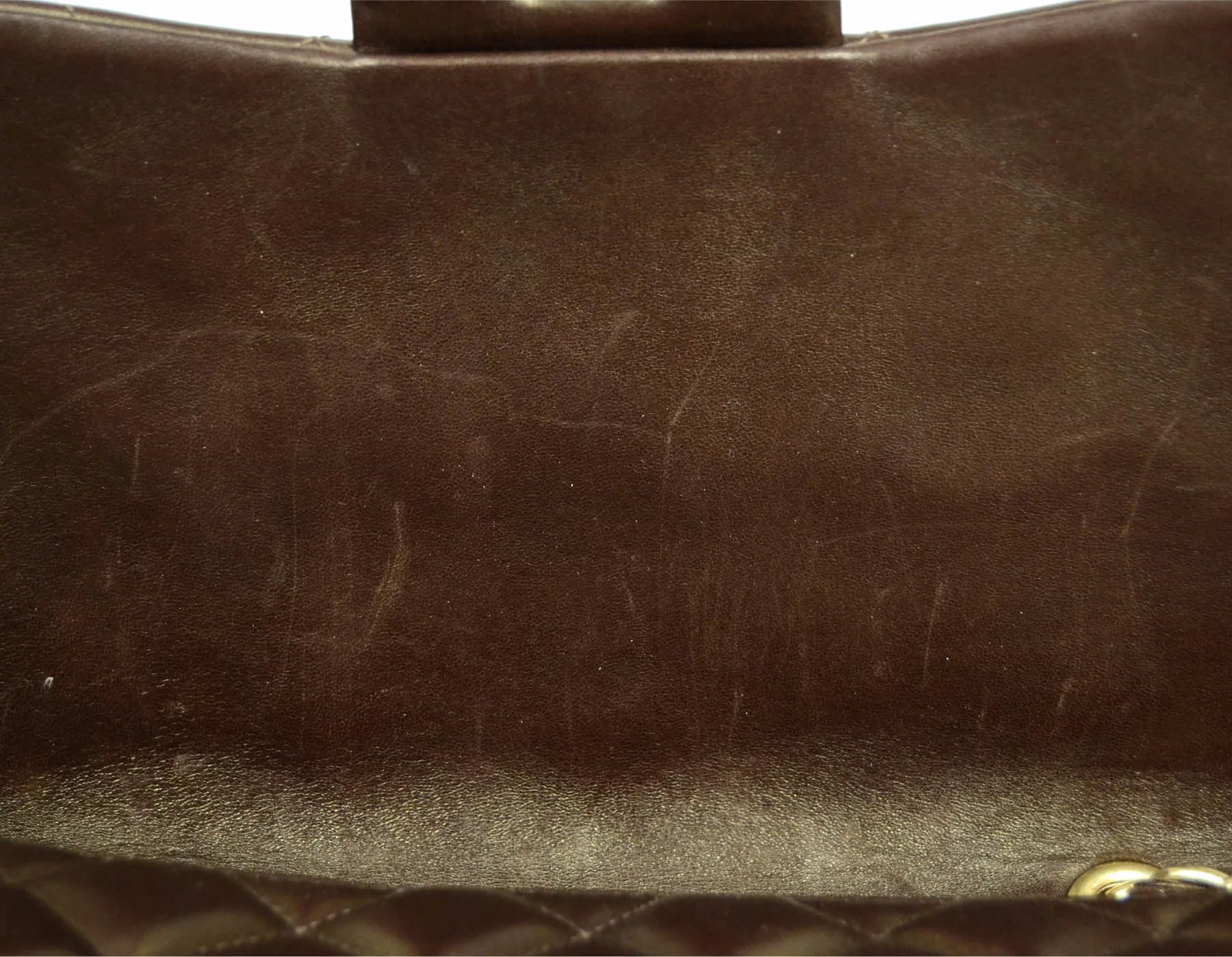Chanel Brown Lambskin Quilted Single Flap Jumbo Classic Bag