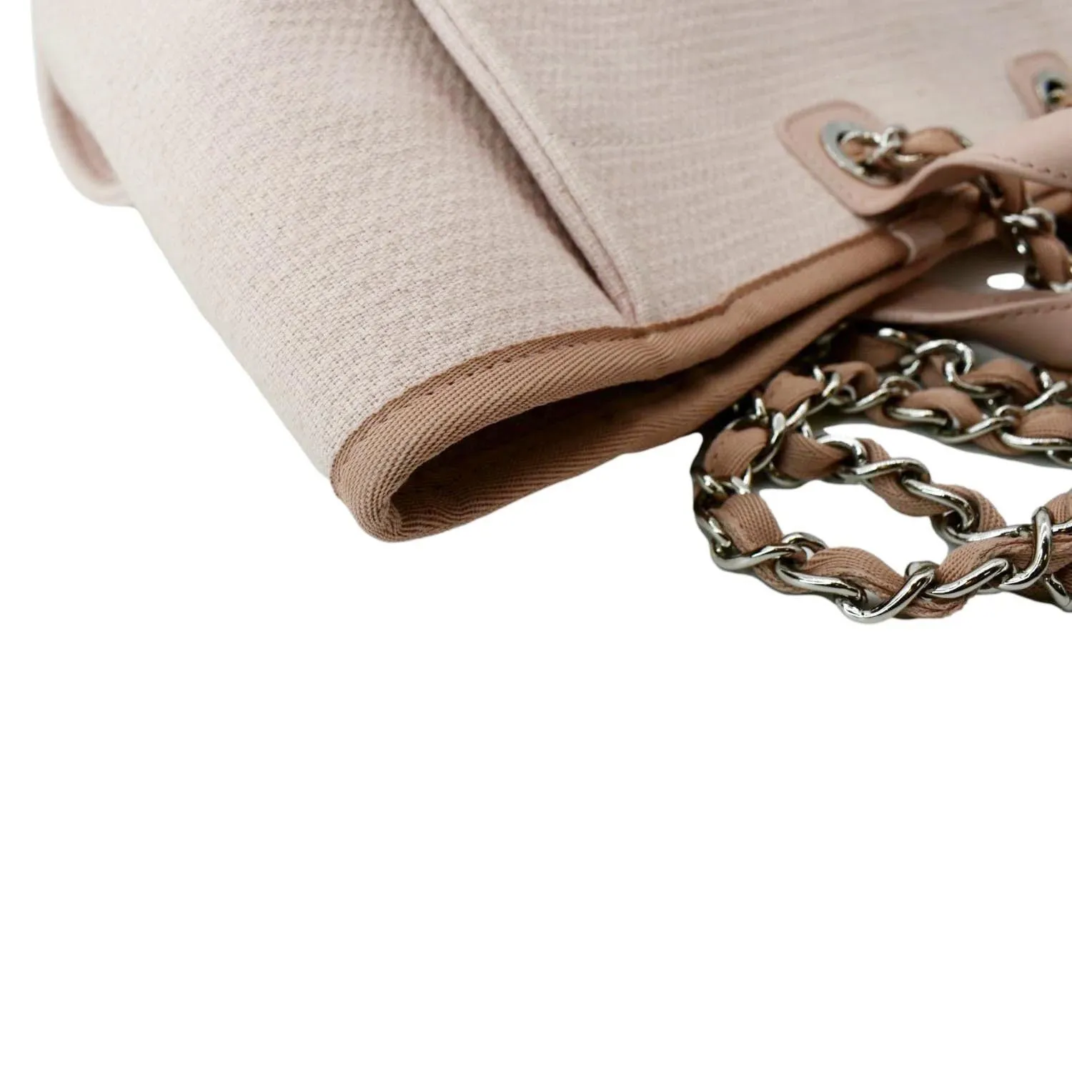 CHANEL Deauville Large Canvas Tote Bag Light Pink