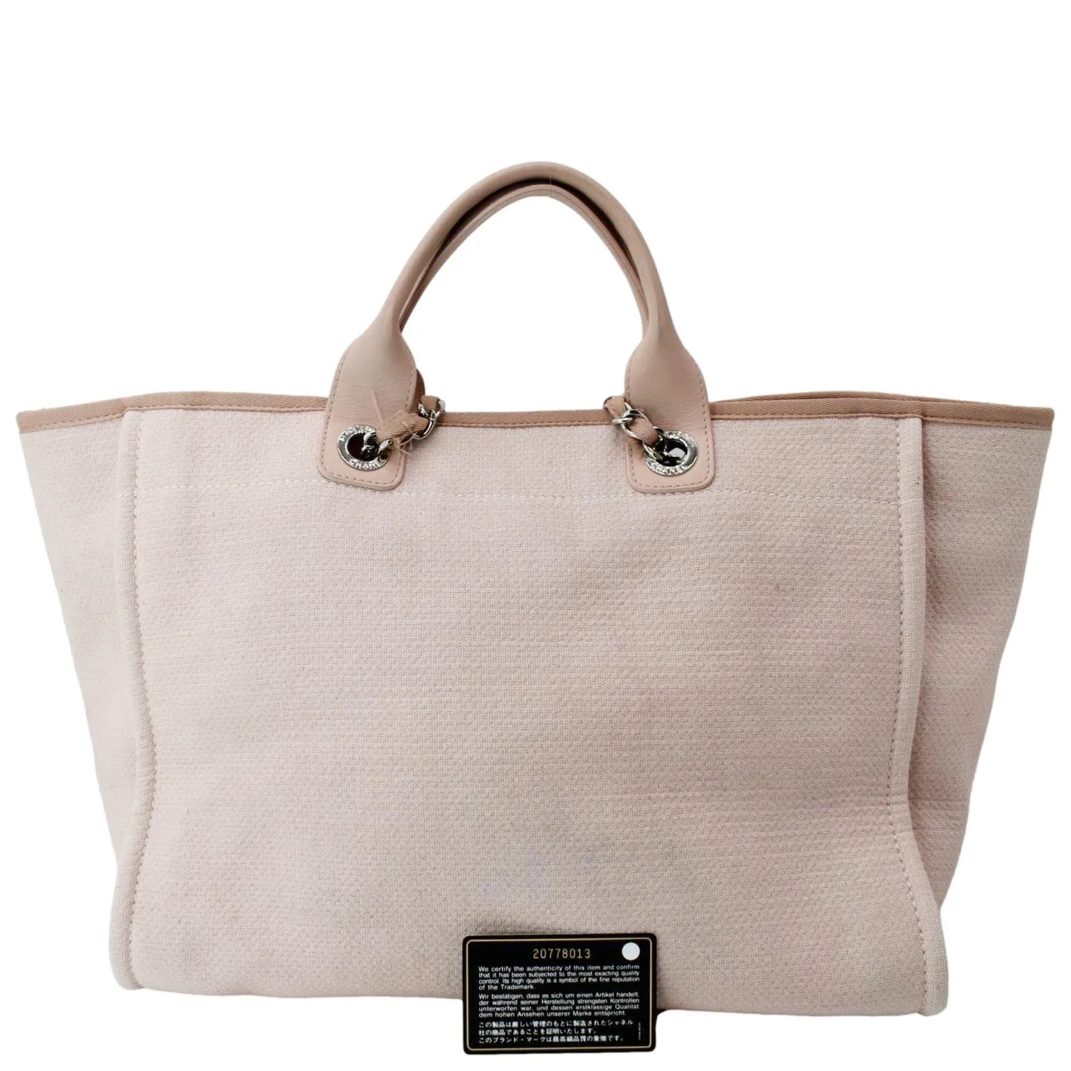 CHANEL Deauville Large Canvas Tote Bag Light Pink