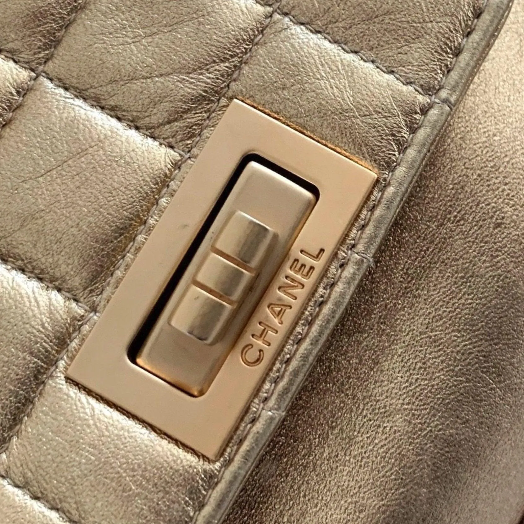 Chanel Gold Mini Chain Top Handle Bag