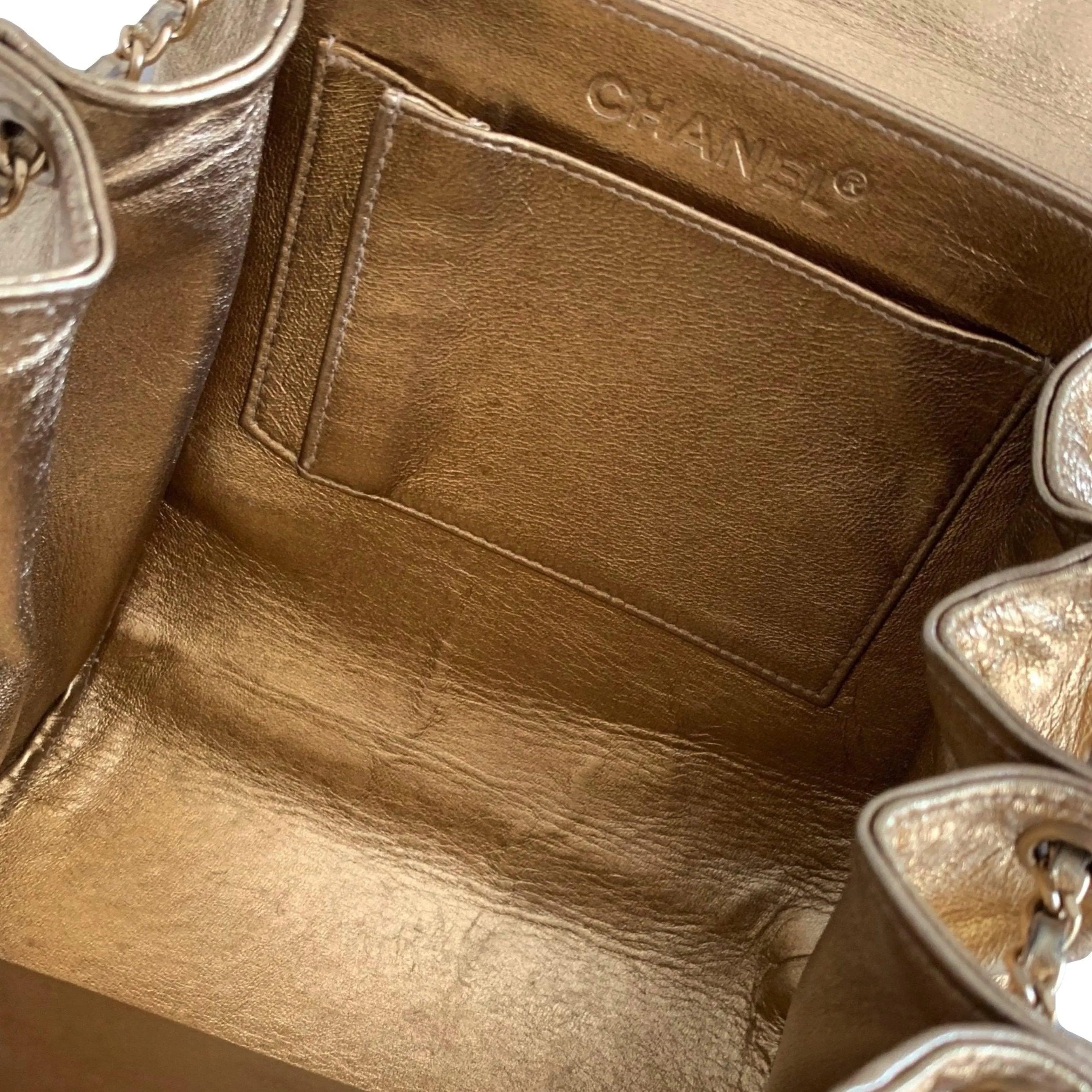 Chanel Gold Mini Chain Top Handle Bag