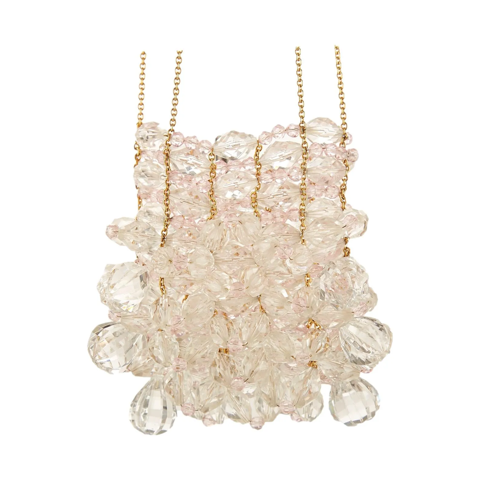 Chanel Pink Crystal Chain Shoulder Bag