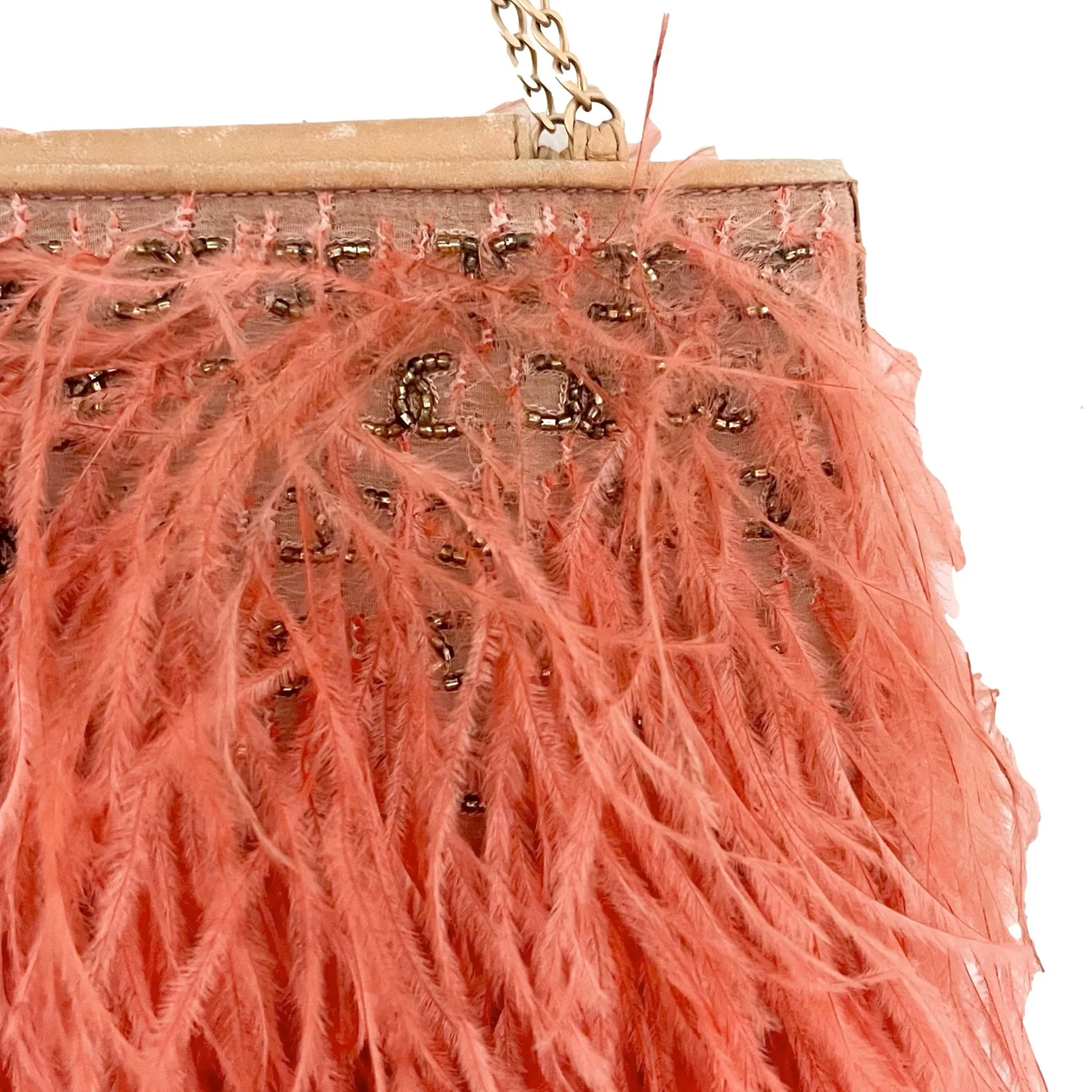 Chanel Pink Feather Mini Chain Bag