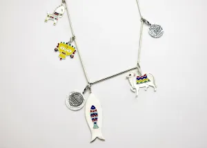 Chic, long, tubular linked necklace