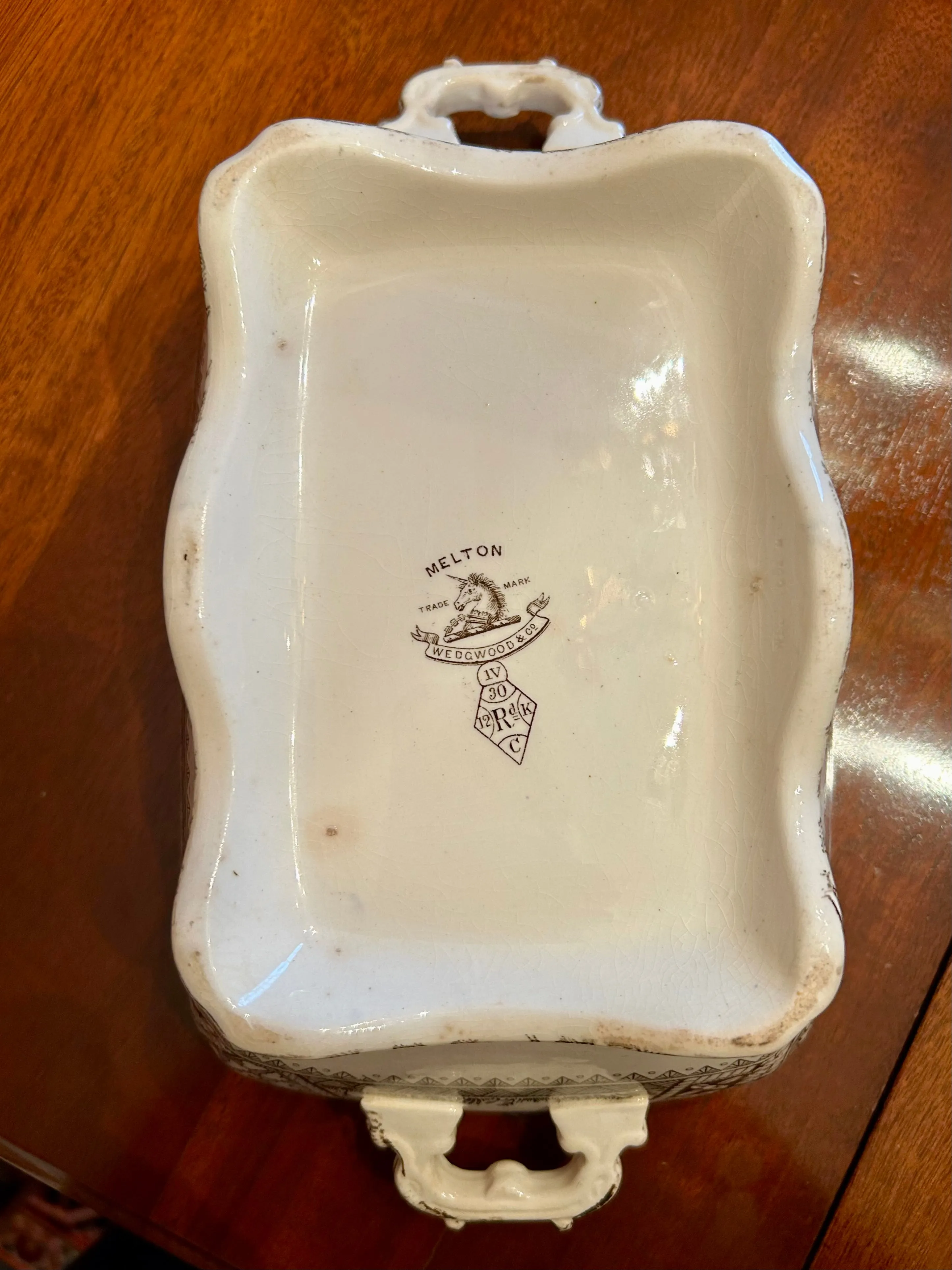 China Footed Covered Vegetable Wedgewood Melton Transferware