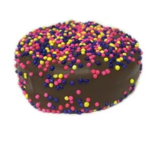 Chocolate covered nonpareil oreo