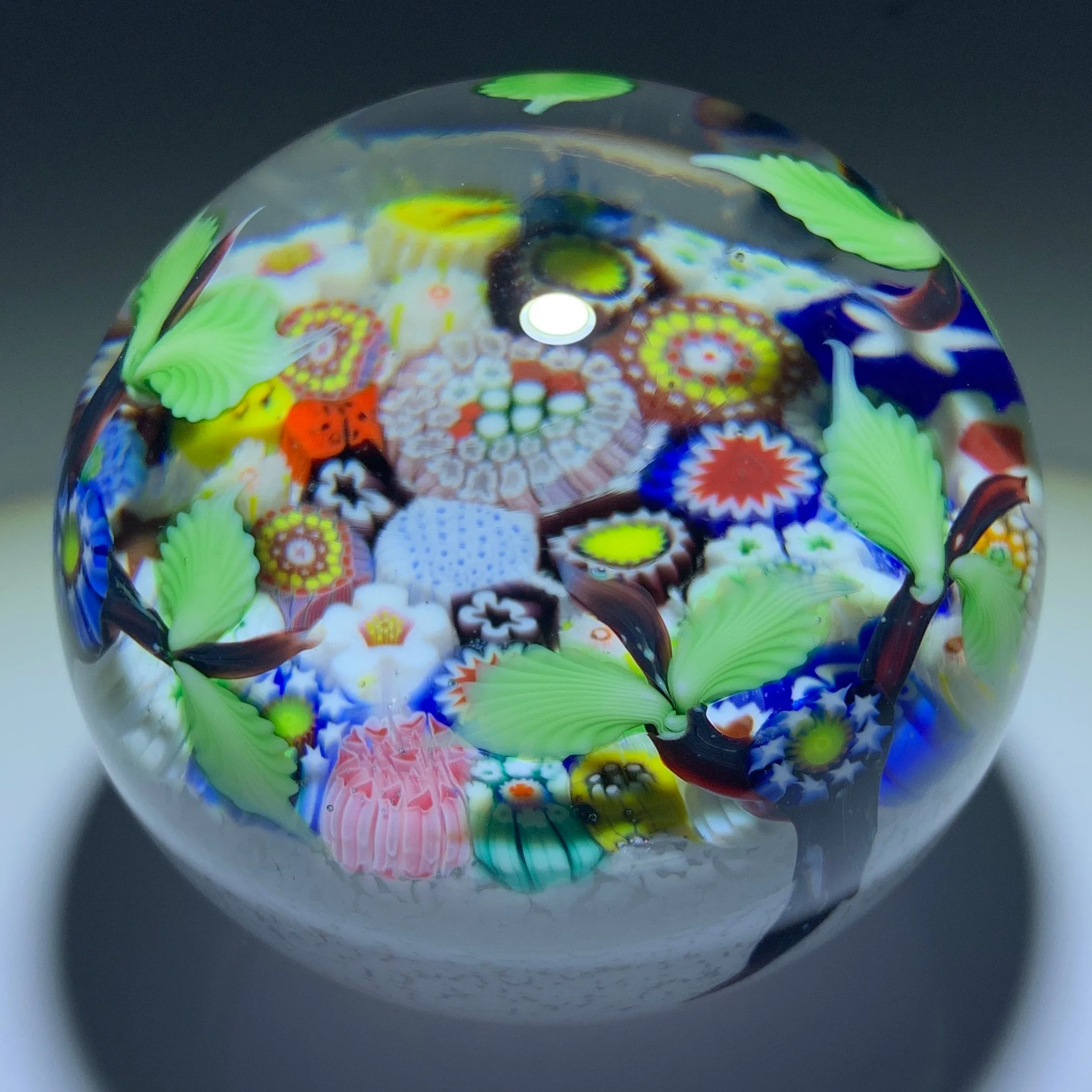 Chris Sherwin 2019 Closepack Complex Millefiori with Nosegay Decoration on White