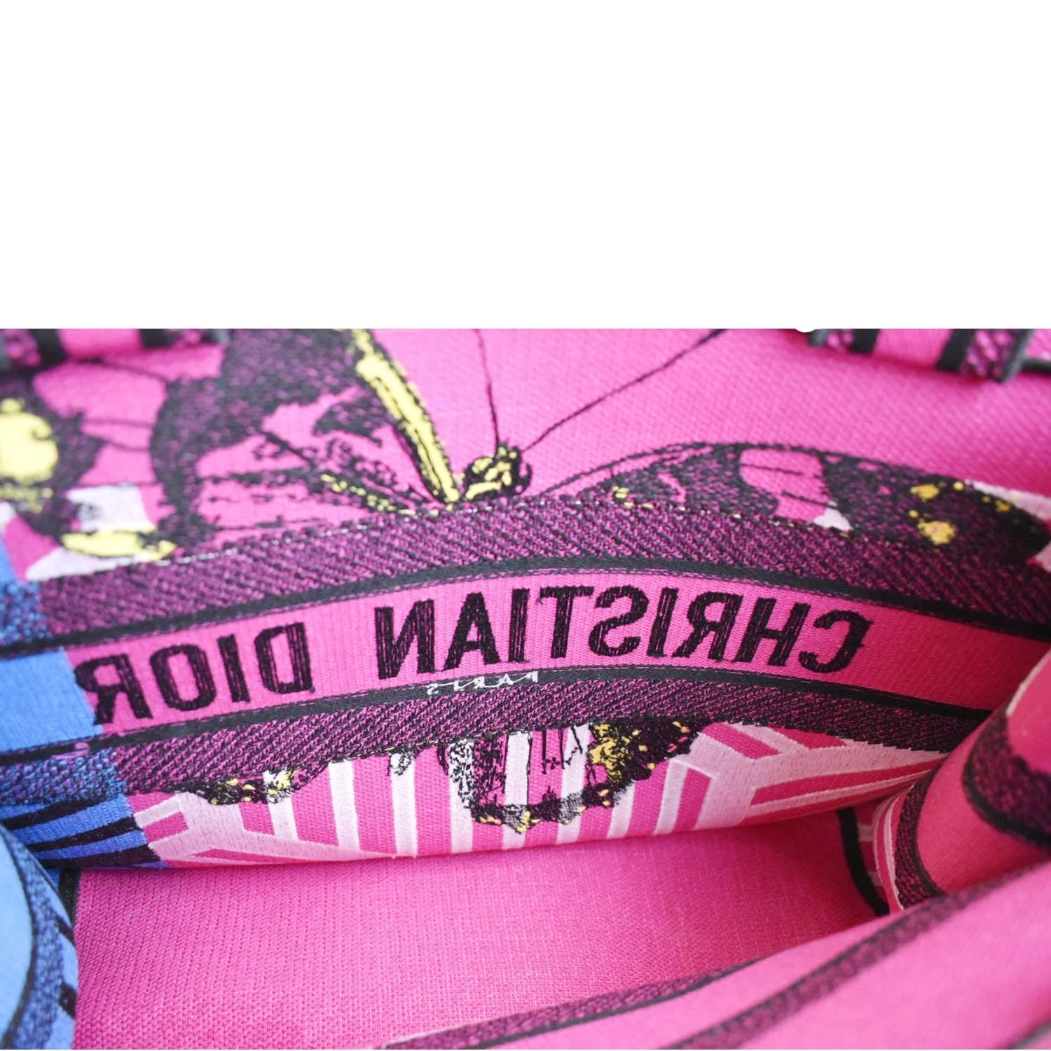 CHRISTIAN DIOR Butterfly Book Canvas Tote bag Pink