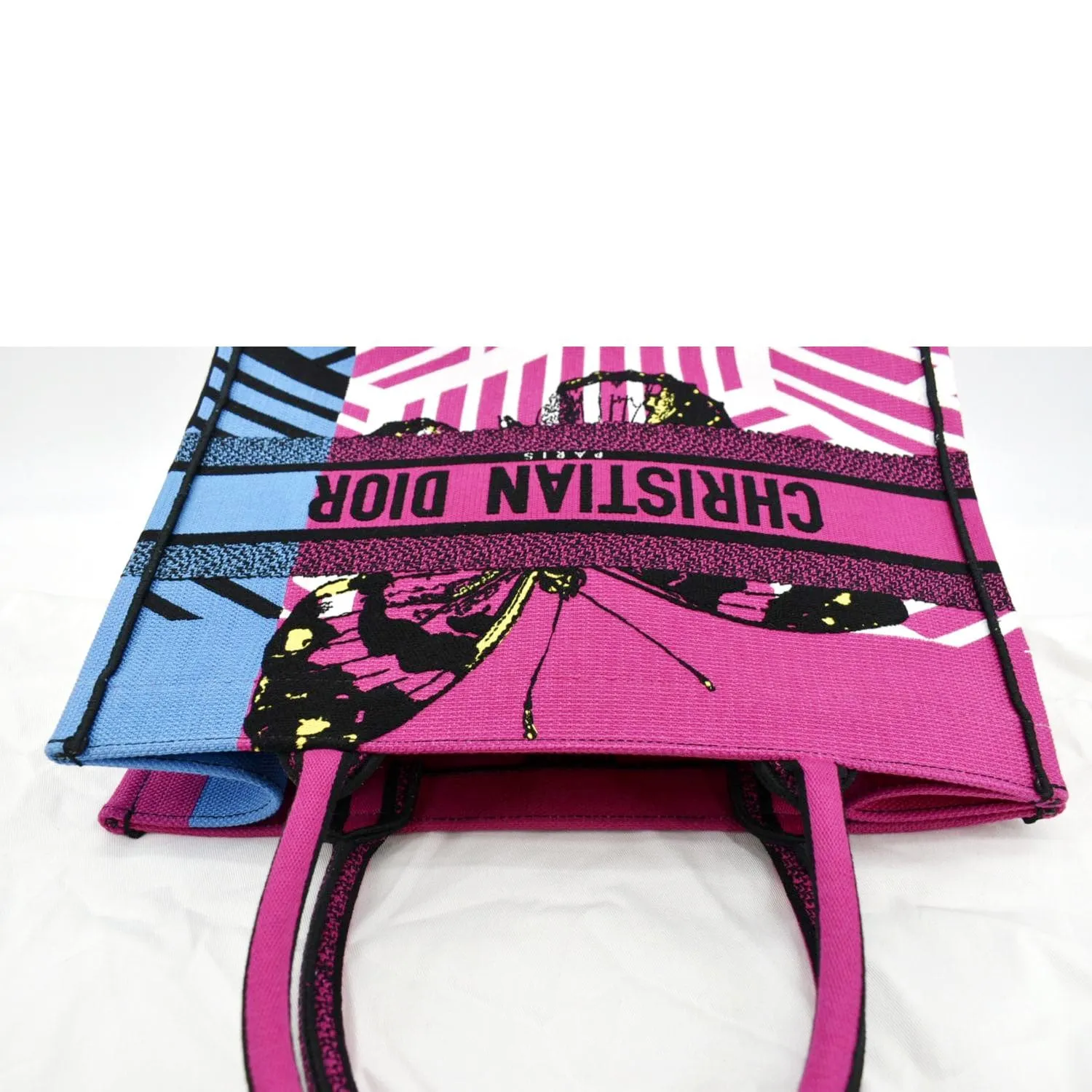 CHRISTIAN DIOR Butterfly Book Canvas Tote bag Pink