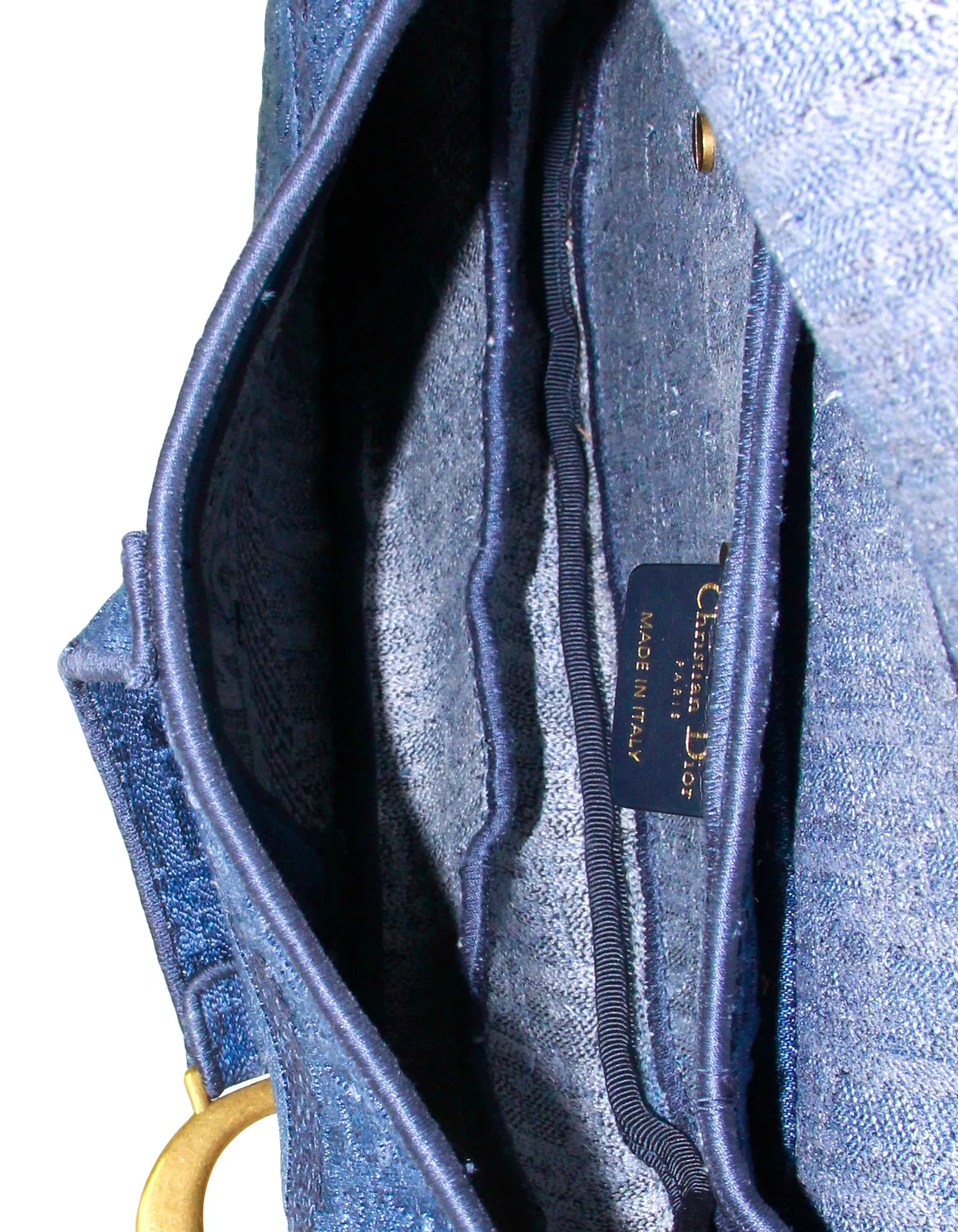 Christian Dior Denim Oblique Monogram Saddle Bag