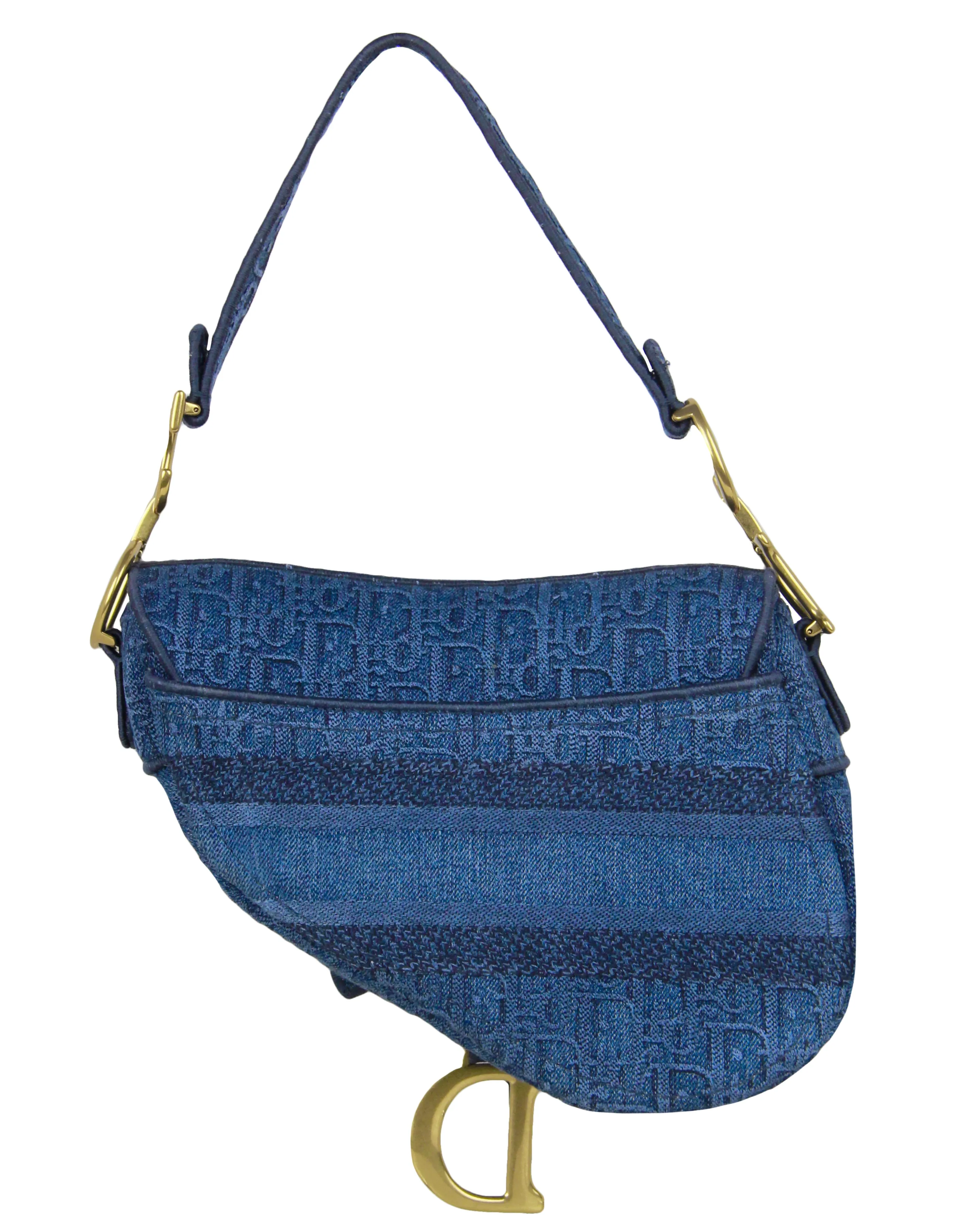 Christian Dior Denim Oblique Monogram Saddle Bag