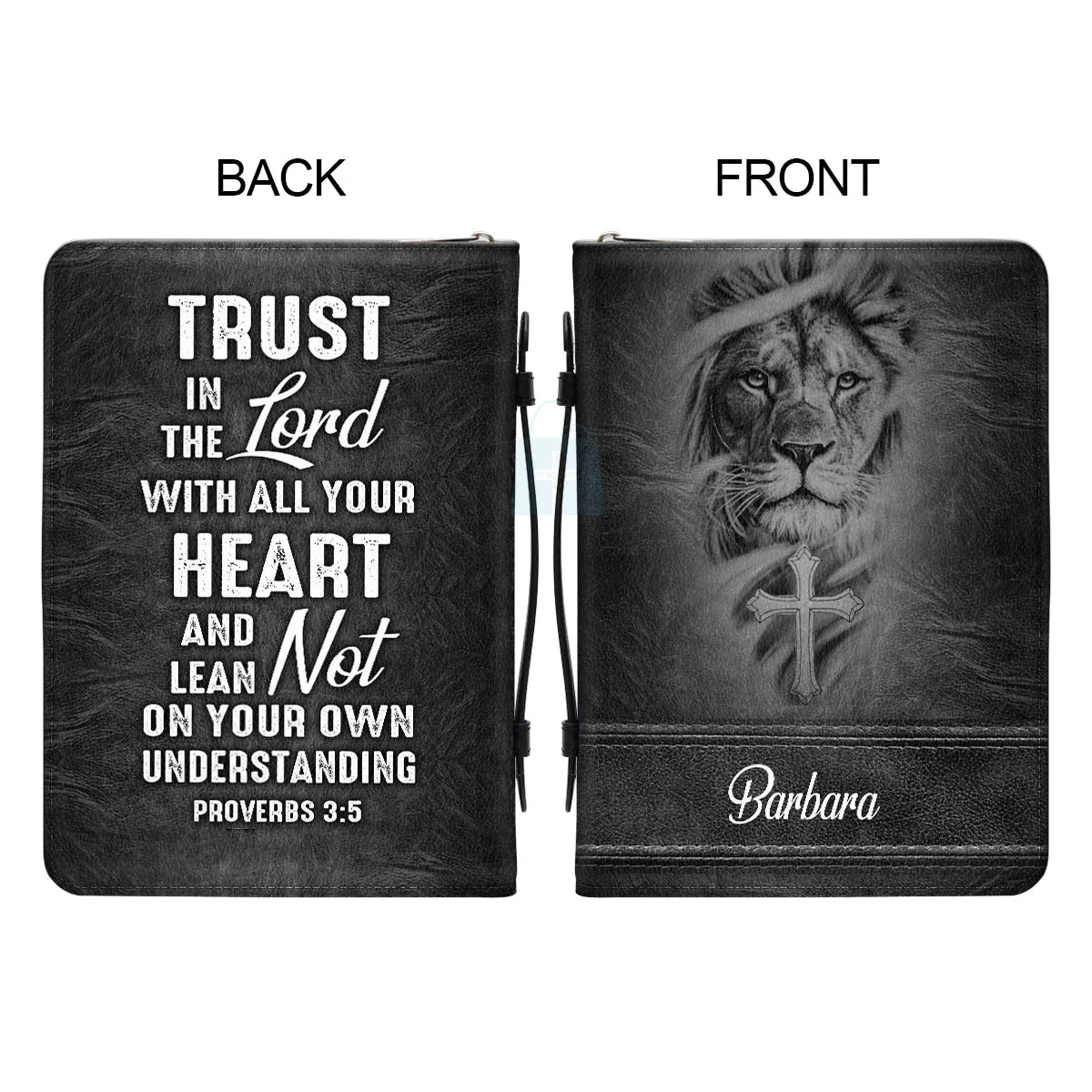 Christianart Bible Cover - Lean Not On Your Own Understanding - Personalized Bible Cover - Bible Cover For Men - CABBBCV11080324.