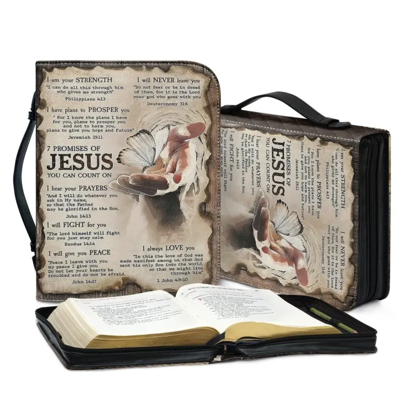 Christianartbag Bible Cover, 7 Promises Of Jesus Bible Cover, Personalized Bible Cover, Warrior Bible Cover, Christian Gifts, CAB01200124.