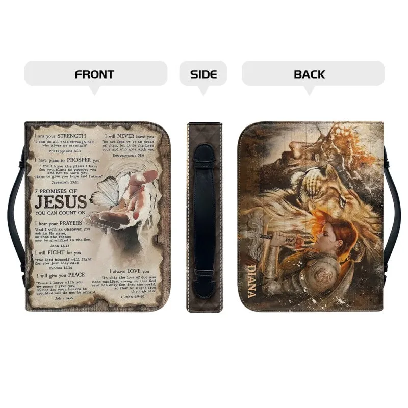 Christianartbag Bible Cover, 7 Promises Of Jesus Bible Cover, Personalized Bible Cover, Warrior Bible Cover, Christian Gifts, CAB01200124.