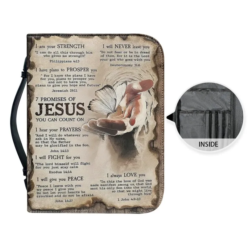 Christianartbag Bible Cover, 7 Promises Of Jesus Bible Cover, Personalized Bible Cover, Warrior Bible Cover, Christian Gifts, CAB01200124.