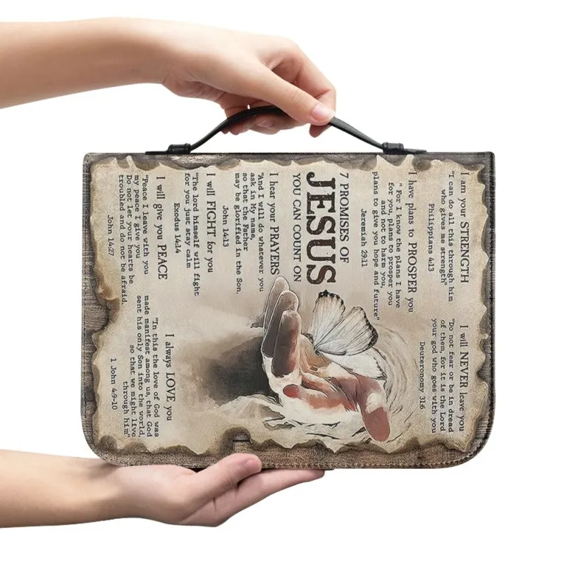 Christianartbag Bible Cover, 7 Promises Of Jesus Bible Cover, Personalized Bible Cover, Warrior Bible Cover, Christian Gifts, CAB01200124.