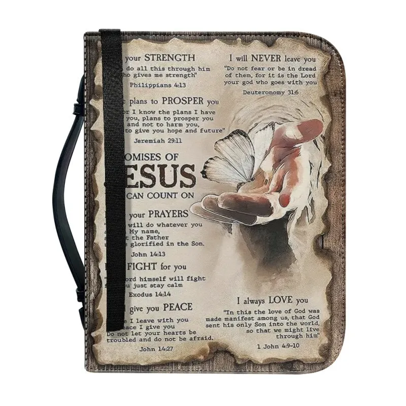 Christianartbag Bible Cover, 7 Promises Of Jesus Bible Cover, Personalized Bible Cover, Warrior Bible Cover, Christian Gifts, CAB01200124.