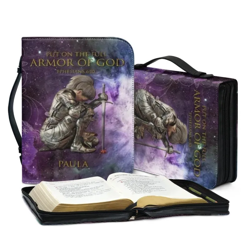 Christianartbag Bible Cover, Cosmic Armor of God Bible Cover with Personalization Option, CAB01180124.