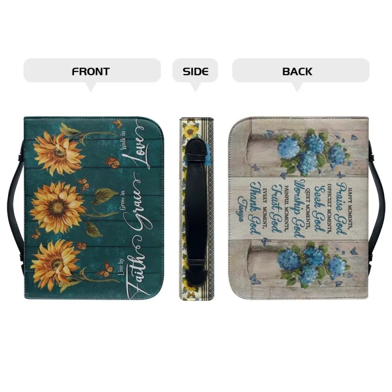 Christianartbag Bible Cover, Faith Grace Love Bible Cover, Personalized Bible Cover, Sunflower Bible Cover, Christian Gifts, CAB01041123.