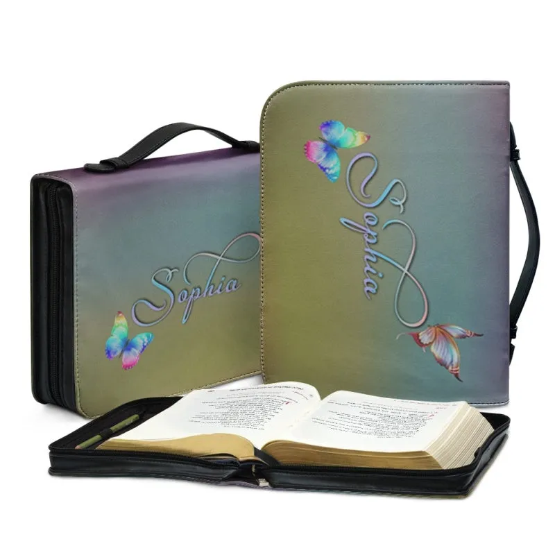 Christianartbag Bible Cover, God Is My Strength Bible Cover, Personalized Bible Cover, Cross Wing Bible Cover, Christian Gifts, CAB04090124.