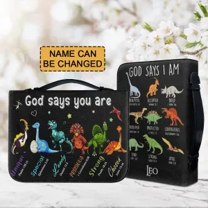 Christianartbag Bible Cover, God Says You Are Bible Cover, Personalized Bible Cover, Dinosaur Bible Cover, Bible Cover For Kids, Christian Gifts, CAB01271123.