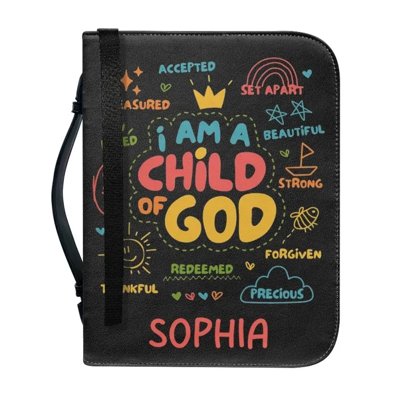 Christianartbag Bible Cover, I Am Child Of GOD Bible Cover, Personalized Bible Cover, Bible Cover For Children, Christian Gifts, CAB02060124.