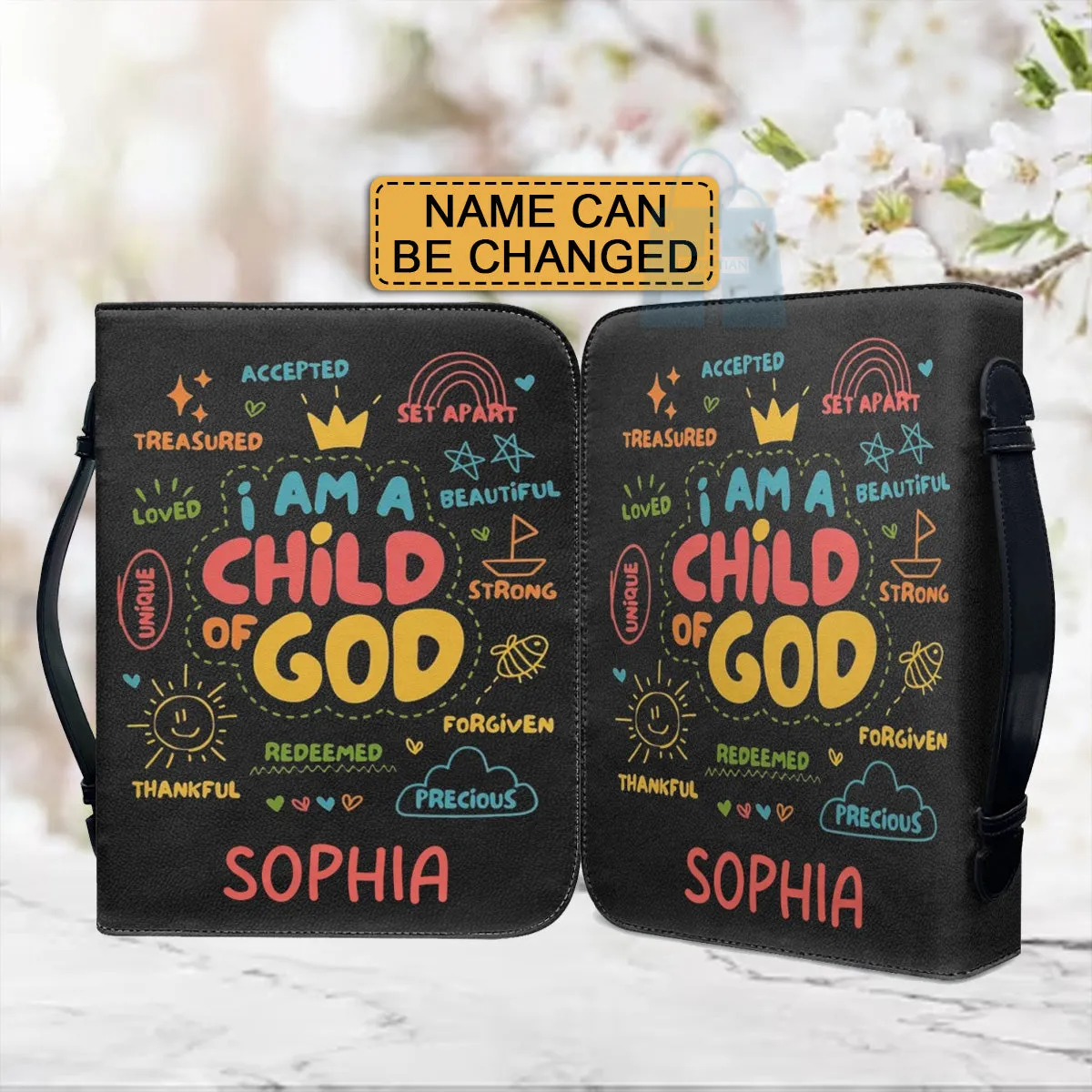Christianartbag Bible Cover, I Am Child Of GOD Bible Cover, Personalized Bible Cover, Bible Cover For Children, Christian Gifts, CAB02060124.