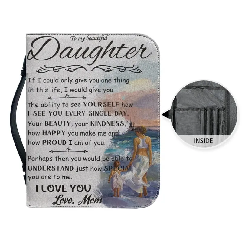 Christianartbag Bible Cover, To My Daughter From Mom Bible Cover, Personalized Bible Cover, Art Design Bible Cover, Christian Gifts, CAB004071223.