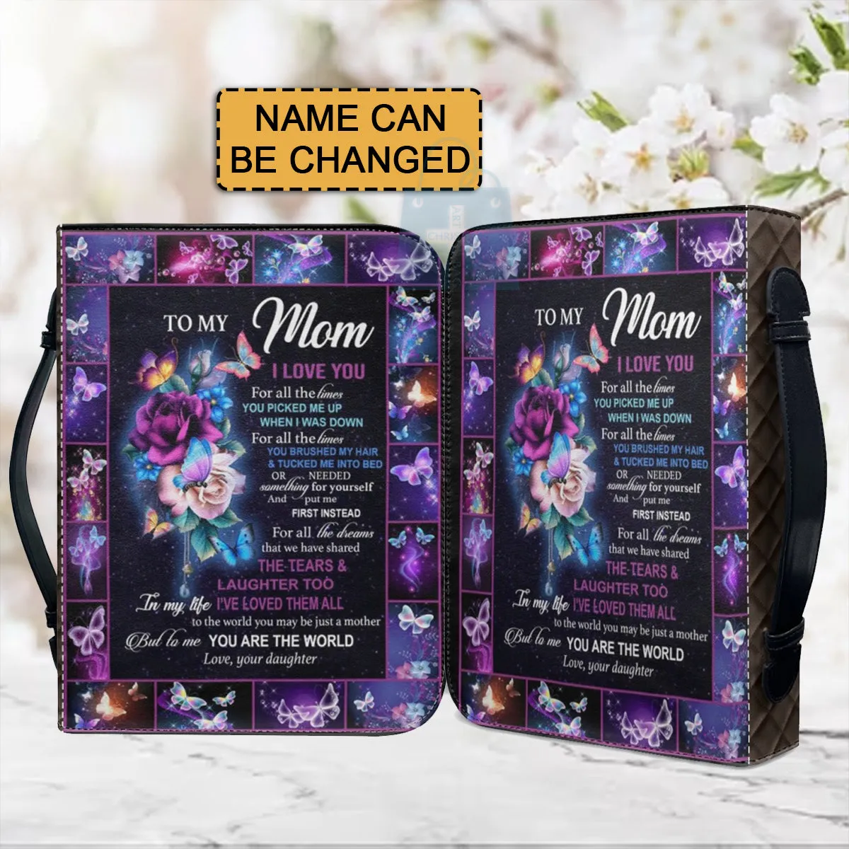 Christianartbag Bible Cover, To My Mom I Love You Butterfly Bible Cover, Personalized Bible Cover, Mom Bible Cover, Mother Days Gifts, CAB01201223.