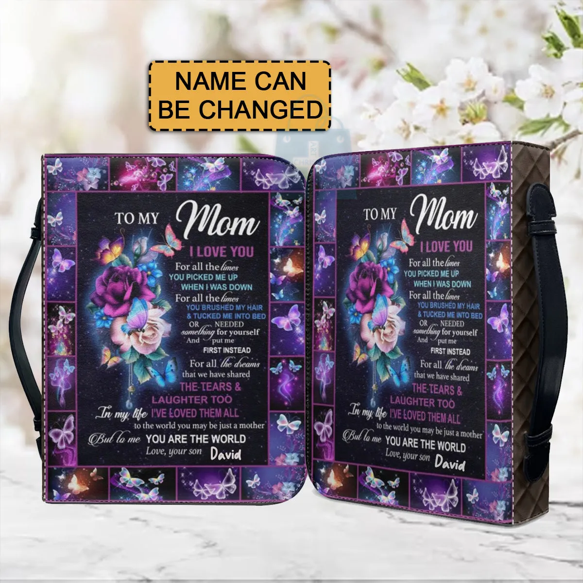 Christianartbag Bible Cover, To My Mom I Love You Butterfly Bible Cover, Personalized Bible Cover, Mom Bible Cover, Mother Days Gifts, CAB01201223.