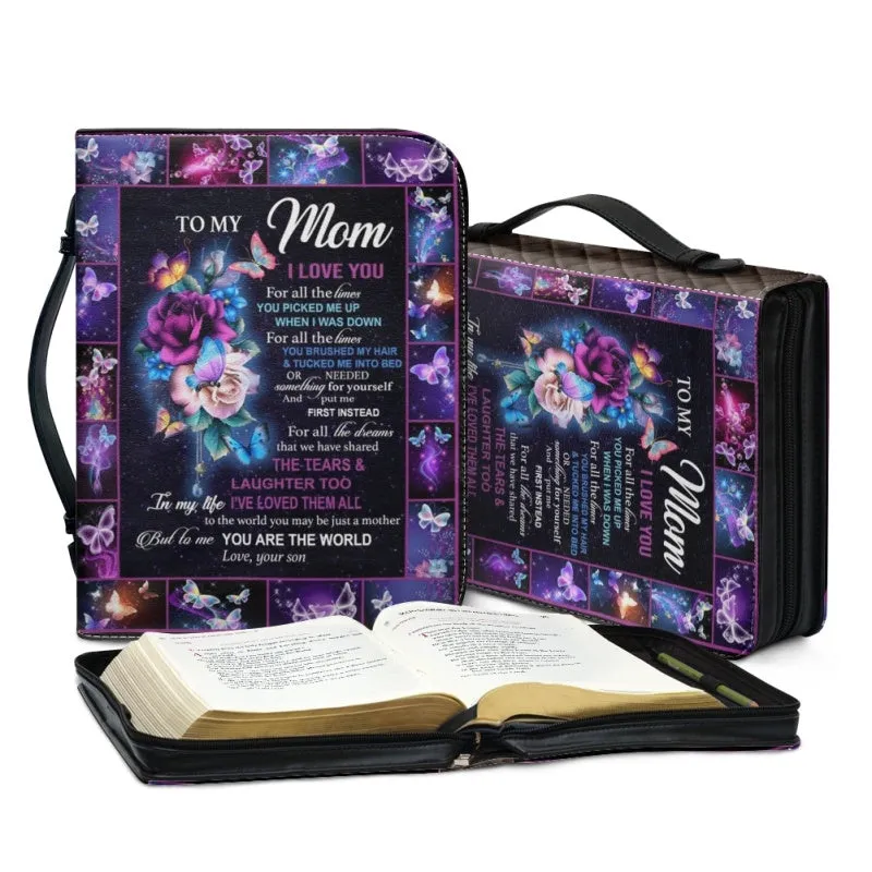 Christianartbag Bible Cover, To My Mom I Love You Butterfly Bible Cover, Personalized Bible Cover, Mom Bible Cover, Mother Days Gifts, CAB01201223.