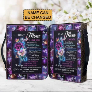 Christianartbag Bible Cover, To My Mom I Love You Butterfly Bible Cover, Personalized Bible Cover, Mom Bible Cover, Mother Days Gifts, CAB01201223.