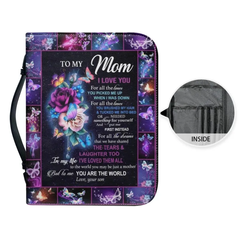 Christianartbag Bible Cover, To My Mom I Love You Butterfly Bible Cover, Personalized Bible Cover, Mom Bible Cover, Mother Days Gifts, CAB01201223.