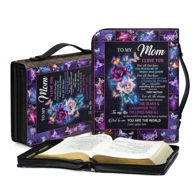 Christianartbag Bible Cover, To My Mom I Love You Butterfly Bible Cover, Personalized Bible Cover, Mom Bible Cover, Mother Days Gifts, CAB01201223.