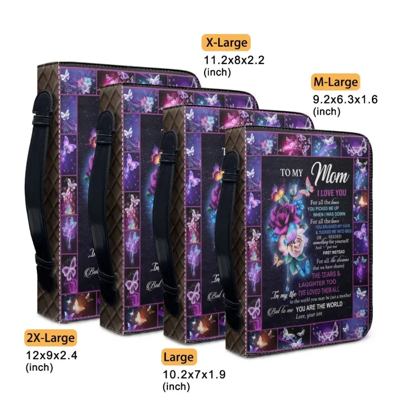 Christianartbag Bible Cover, To My Mom I Love You Butterfly Bible Cover, Personalized Bible Cover, Mom Bible Cover, Mother Days Gifts, CAB01201223.