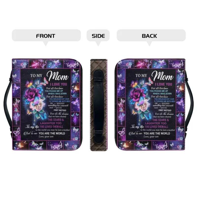 Christianartbag Bible Cover, To My Mom I Love You Butterfly Bible Cover, Personalized Bible Cover, Mom Bible Cover, Mother Days Gifts, CAB01201223.