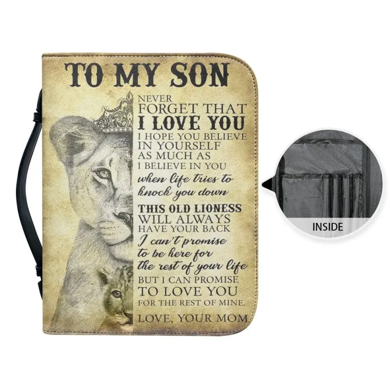Christianartbag Bible Cover, To My Son From Mom Bible Cover, Personalized Bible Cover, Art Design Bible Cover, Christian Gifts, CAB02061223.