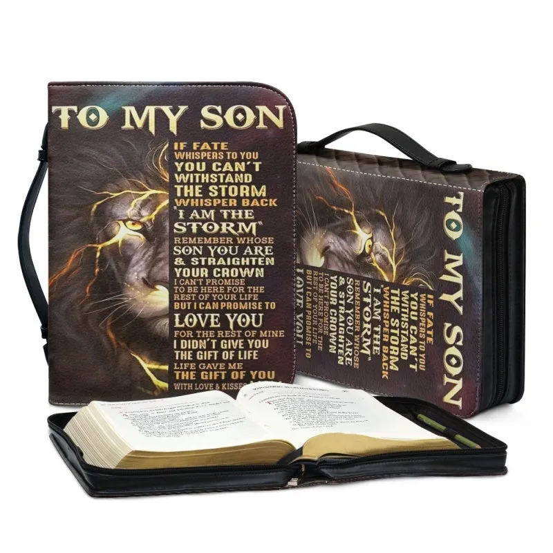 Christianartbag Bible Cover, To My Son From Mom Bible Cover, Personalized Bible Cover, Art Design Bible Cover, Christian Gifts, CAB06061223.